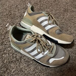 Adidas Tan and White Casual Sneakers